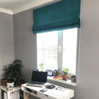 Римська-штора-Джусі-велюр-темна-бірюза-4